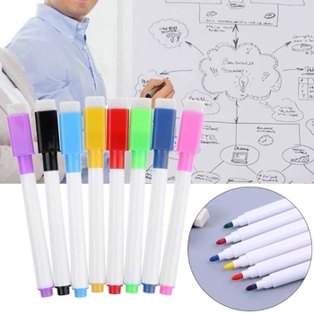 1 Комплект Магнитной ручки для белой доски, Стираемый Маркер, Белая доска, 8 Цветов, Канцелярские Принадлежности, Школьные Принадлежности