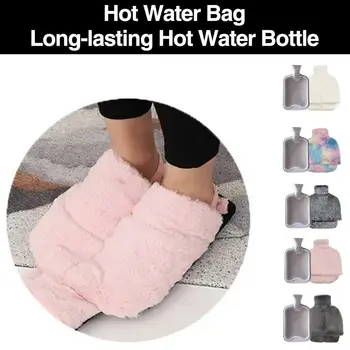 1 комплект наполненной водой грелки для ног, уютная плюшевая долговечная изоляция, устойчивая к выцветанию сумка для горячей воды, товары для дома