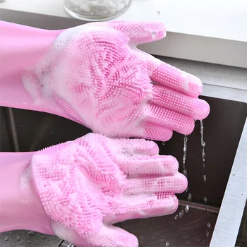 1 Пара многофункциональных перчаток для защиты труда из силиконовой резины, перчаток для мытья посуды, перчаток для купания, инструментов для чистки ванной и кухни