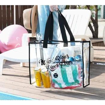 1 шт. прозрачная сумка для плавания, пляжная сумка, студенческая сумка для ванной, сумка для хранения, переносная одежда для путешествий, модная сумка