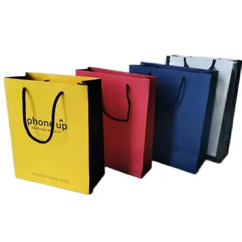 1000шт. высококачественных бумажных пакетов с ручкой, индивидуальным логотипом, сумки-тоут для покупок, Подарочные сумки, Упаковочные пакеты, сумки для товаров