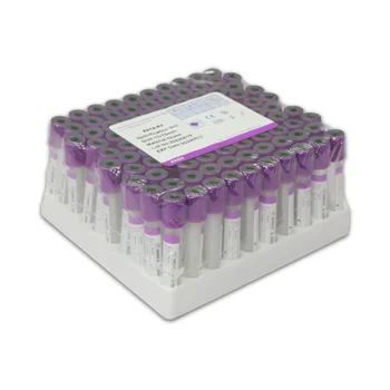 100шт Одноразовая стерильная вакуумная пробирка для сбора крови EDTA K2 для лабораторий и больниц