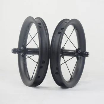 12-дюймовые детские велосипедные карбоновые колеса для балансировочного велосипеда 85 мм 95 мм 12-дюймовые карбоновые колеса 1 пара