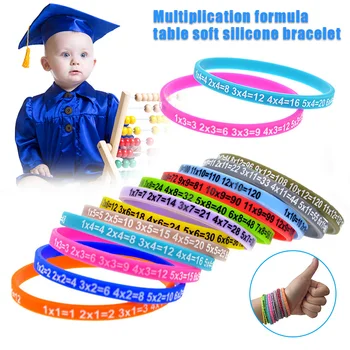 12шт Таблицы Умножения Мягкий силиконовый браслет для изучения математики Образовательный браслет для детей 2020 Детский подарок