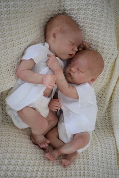 16-дюймовые близнецы, спящие новорожденные куклы, полное тело, Возрожденная сборка куклы, 3D кожа, видимые вены для детского подарка