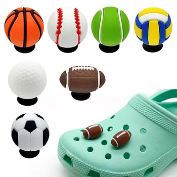 1шт 3D Баскетбол Регби Футбол Волейбол Теннис Крок Амулеты Аксессуары Кроссовки Украшения для обуви Булавки для Крок Женщина Мужчины