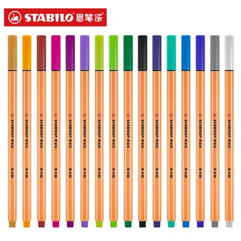 1шт Германия STABILO 88 Fiber Pen Student Account Hook Line Ручки Гелевая ручка 0,4 мм Яркие цвета Равномерное Выделение чернил