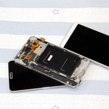 1шт Для Samsung Galaxy Note 3 N9005 ЖК-дисплей Сенсорный Экран Дигитайзер с Рамкой В Сборе Черный Белый