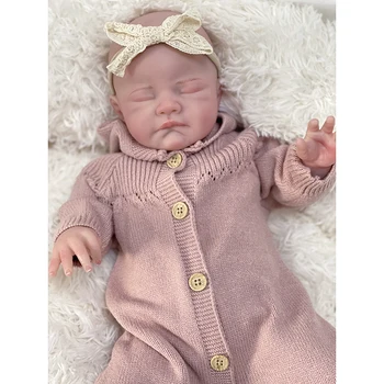 20 дюймов, Август, уже окрашенная кукла-Реборн размером с новорожденного ребенка, премиум-макияж, 3D-кожа ручной работы, коллекционная художественная кукла высшего качества