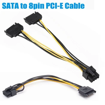 200шт 2 Двойных SATA 15-контактный Штекер к 8-контактному Разъему 6 + 2 8-контактных Разъема PCI-E PCI PCI-Express GPU Видеокарта Разъем Питания Кабель