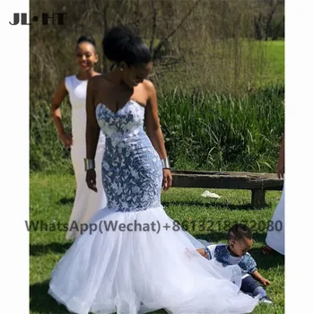 2021 Прозрачные Кружевные Свадебные платья Русалки Для черных Девушек, Длинное Свадебное платье для влюбленных, Свадебное платье на заказ