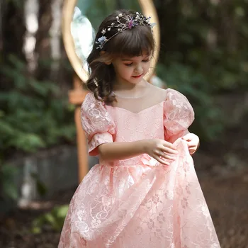 2022 Новое платье принцессы в западном стиле для годовалой девочки, Свадебное платье для девочки в цветочек, платье для маленькой девочки для фортепианного представления.