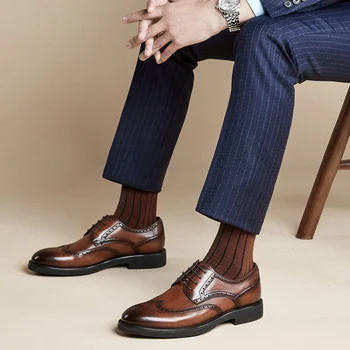 2023 Дизайнерские Вечерние Туфли-Оксфорды для Мужчин, Свадебные Туфли из Кожи Италии, Мужские Модельные Туфли С Острым Носком Sapato Oxford Masculino, Размер