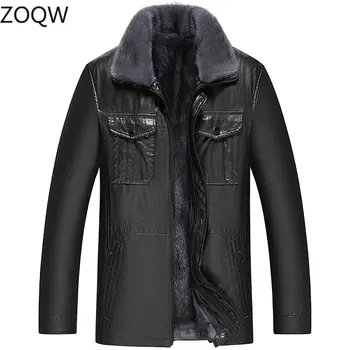 2023 Зимняя шуба Linner из цельного меха норки, мужская куртка из натуральной кожи, мужская куртка из воловьей кожи, пальто из натурального меха, теплый FC