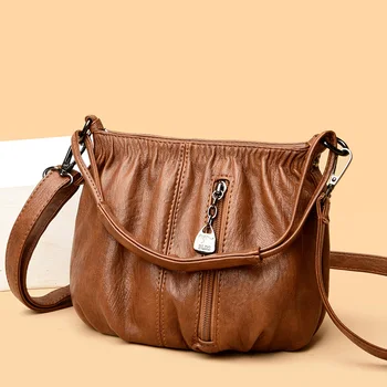 2023 Новая модная женская сумка через плечо на одно плечо, роскошная дизайнерская сумка на 2 ремня, Высококачественная кожаная женская сумка-кошелек