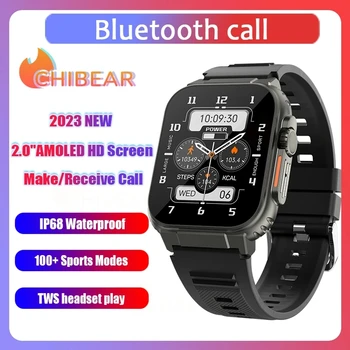 2023 Новые AMOLED Bluetooth Call Смарт-часы Мужские 600 мАч С Большой Батареей 100 + Спортивный Фитнес-трекер IP68 Водонепроницаемые Умные Часы Мужские