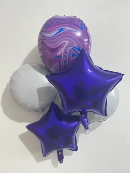 2023 Новый фиолетовый 4D шар из алюминиевой пленки с воздушным шаром для детского дня рождения, подходящая сцена для вечеринки