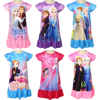 2023 Платье принцессы Диснея для девочек, Летняя одежда, Детская одежда Frozen 2, Анна Эльза, Детская Пижама, повседневный костюм на день рождения