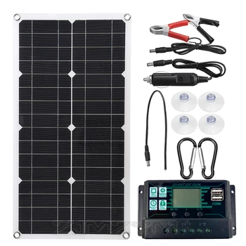 250W Panel słoneczny 540*280mm + 10A/20A/30A/40A/50A/60A kontroler 12V24V podwójny Port USB zewnętrzna przenterii ukłłoneczny