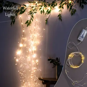2m Power Supply LED RGB светильники для веток Декор комнаты Wthtimer светодиодные фонари-водопады для свадьбы Украшение Рождественской елки Дома своими руками