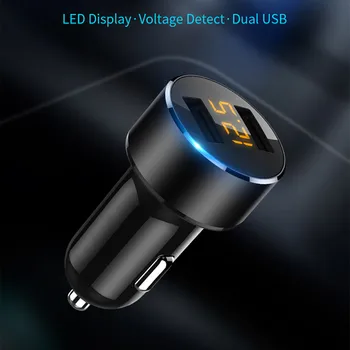 3,6 А Светодиодный дисплей Автомобильное зарядное устройство с двумя USB-устройствами Smart Dual USB Адаптер для быстрой зарядки мобильного телефона в автомобиле для автоматического быстрого зарядного устройства Аксессуары