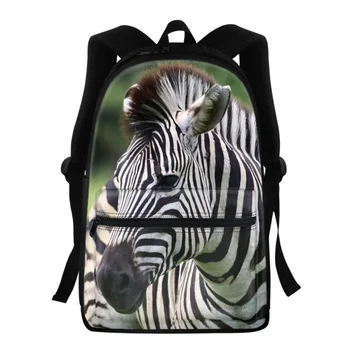 3D принт в виде зебры, Детские школьные сумки, подростковый рюкзак, школьные рюкзаки, Детский дорожный рюкзак, сумка через плечо