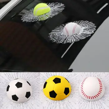 3D футбольные удары теннисным мячом по кузову автомобиля, автомобильные наклейки, наклейки на окна автомобиля, Водостойкая наклейка на бампер с высокой липкостью