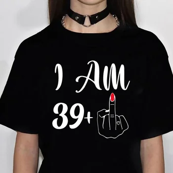40 лет, день рождения, женский топ, уличная одежда в стиле харадзюку, футболки, дизайнерская одежда для девочек
