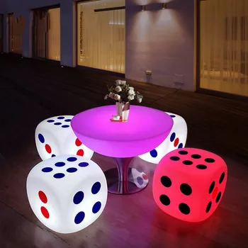 40 см Светодиодный светящийся кубик для игры в кости, барный стул, перезаряжаемый Водонепроницаемый светящийся стул для ночного клуба, свадьба, День рождения, Рождественское украшение