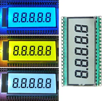 40PIN TN Положительная 5-значная сегментная ЖК-панель с цифровым светодиодным дисплеем Белая/желтая Зеленая/синяя подсветка 5 В