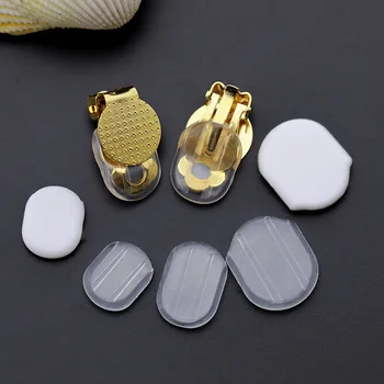 50 шт прозрачных белых силиконовых накладок для обезболивания, зажим для ушей, аксессуары для сережек 