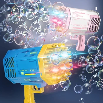 69 отверстий, ракетный пистолет для мыльных пузырей, электрический светодиодный детский автоматический воздуходувщик мыльных пузырей, игрушки для игр на свежем воздухе на свадьбе