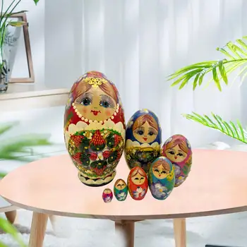 7 Штук Классических русских кукол Матрешки Ручной Росписи для письменного стола в спальне
