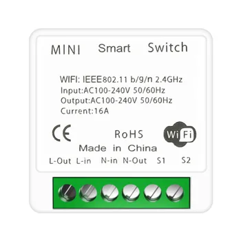 Ac 240V 6A MINI Wifi Smart Switch 2-Полосный Таймер Управления Smart Switch Через Alexa Google Home Smart Life Умный Домашний Переключатель Wifi 