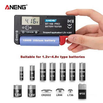 ANENG BT-168 PRO Цифровой тестер литиевой батареи, тестер мощности, Клетчатый анализатор нагрузки, Дисплей, Контрольная ячейка, Универсальные инструменты