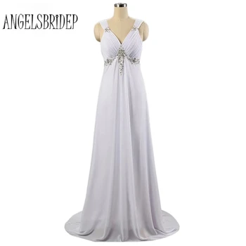 ANGELSBRIDEP 2021 Новые Длинные Шифоновые свадебные платья на бретельках, пляжные платья со шлейфом, вечернее свадебное платье