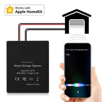 Apple Homekit WiFi Контроллер автоматического открывания гаражных ворот Беспроводной интеллектуальный переключатель Siri Приложение для голосового управления Работа с Apple Homekit