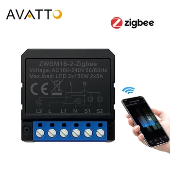 AVATTO Tuya Smart Zigbee Switch Модуль 1/2/3/4 Банды, Умный Дом 2-Полосная Автоматизация управления DIY Breaker Работает для Alexa Google Home