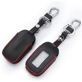 B92 Кожаные чехлы для ключей StarLine B92 B62 B64 B95 ЖК-сигнализация Пульт дистанционного управления брелок для ключей Чехол для стайлинга автомобилей с кольцом для ключей
