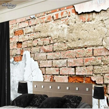 beibehang fresco высококлассная индивидуальность сломанная старая кирпичная стена шок 3D ТВ фон обои из нетканого материала papel de parede