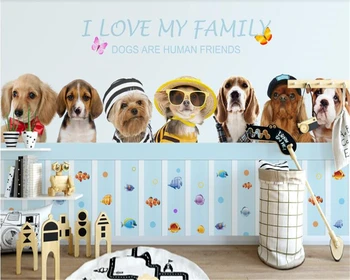 beibehang обои для стен 3D HD милая собака фон детской комнаты наклейка на стену украшение обои papel de parede adesivo