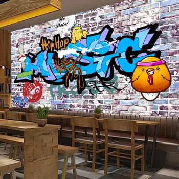 beibehang Пользовательские большие 3D кирпичные фрески континентальной мультяшной животной тематики, расписанные ресторан Отель KTV Фоновые обои фреска
