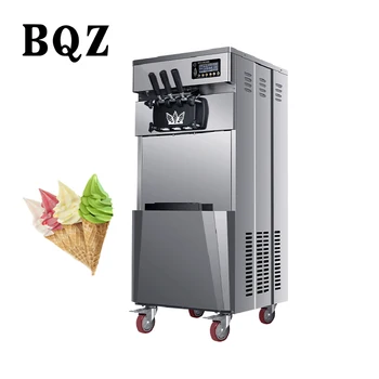 BT-JS010 Профессиональная электрическая итальянская машина для приготовления мягкого мороженого из нержавеющей стали с сенсорным экраном большой емкости, 3 вкуса домашнего приготовления