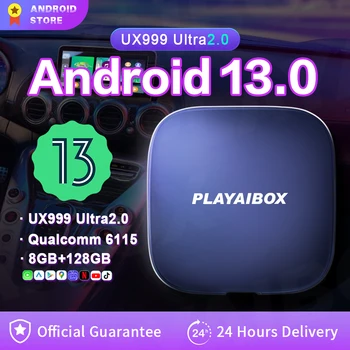 Carplay Ai Box 13 Netflix Iptv Tv Box Android Auto Wireless Car play Автомобильная Интеллектуальная система UX999Ultra2.0 SMD662 8 + 128 ГБ Новый