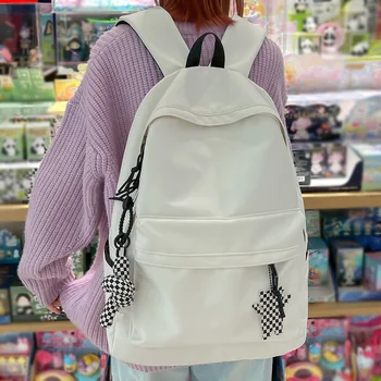 DCIMOR Новая водонепроницаемая нейлоновая сумка для книг, однотонный женский рюкзак, женская дорожная сумка Kawaii, Опрятный школьный ранец для девочки-подростка, Милый