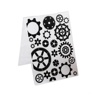 Gear 3D Пластиковая папка с Тиснением Шаблон для DIY Скрапбукинга Ремесла Изготовление Фотоальбома Открытки Украшения Ручной Работы