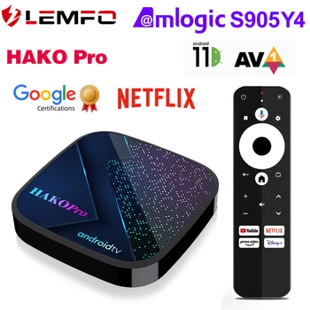 HAKO Pro Smart TV Box Android 11 Сертификация Google Amlogic S905Y4 Двойной Wifi BT5 4K TV Box Медиаплеер Телеприставка 2023