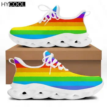 HYCOOL/ Мужская Обувь, Кроссовки Rainbow Gay LGBT Pride Friends, Дышащая Мужская Обувь Для Отдыха На Плоской подошве Со шнуровкой, Нескользящая Обувь Zapatos Hombre