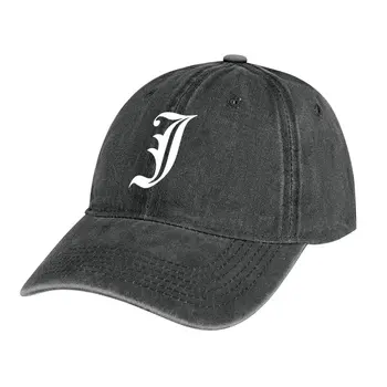 J – Древнеанглийская начальная Белая буква J, ковбойская шляпа, кепки с застежкой на спине, роскошная кепка, мужская шапка для девочек