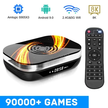 Kinhank Smart TV Box Android9 Ретро Игровая Приставка с 90000 Классическими играми Amlogic S905X3 4G/32G Медиаплеер Телеприставка